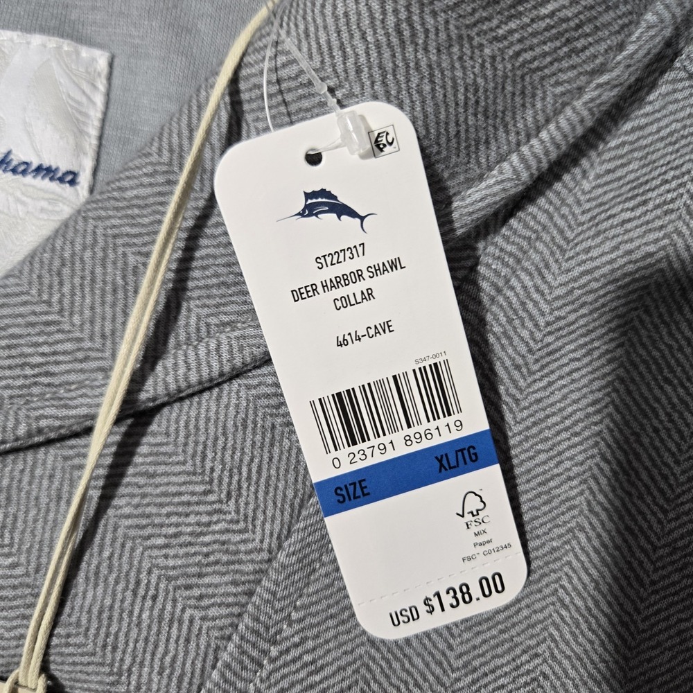 $138 Tommy Bahama Mens XL Deer Harbor Shawl Collar 4614 Cave Pullover Sweater - Picture 2 of 8
